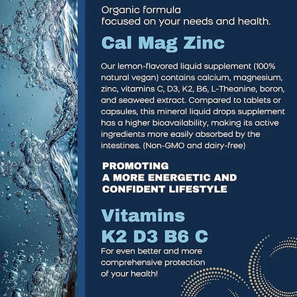 (2 Pack) 10 in 1 Calcium D3 K2 K2 Supplement, 1 Fl
