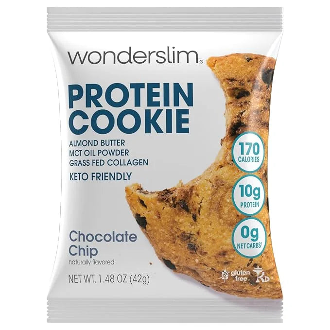Wonderslim Protein Cookie, Chocolate Chip, Keto friendly, Low Carb, Gluten Free (7ct) - Product Image