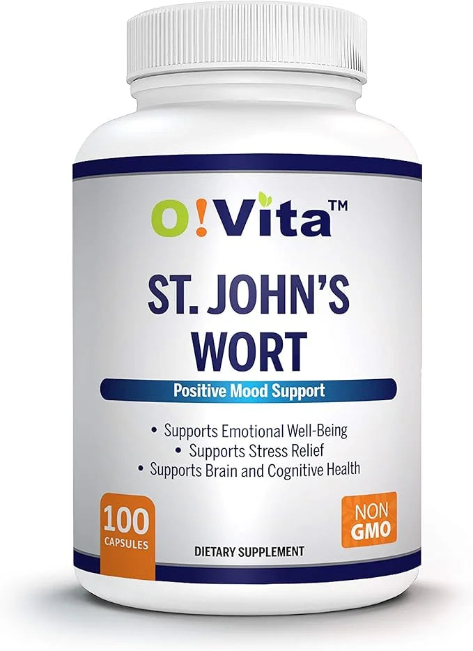 St. John's Wort 500mg (Capsules), Positive 100 Non-GMO 100-day Supply