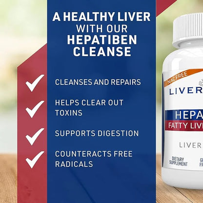 Hepatiben Liver Detox Cleanse, Non-GMO 60 Vegetarian