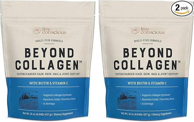 Live Conscious Beyond Collagen Multi Collagen Powder 15oz (2-Pack) (2-Pack)