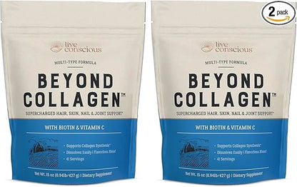 Live Conscious Beyond Collagen Multi Collagen Powder 15oz (2-Pack) (2-Pack)