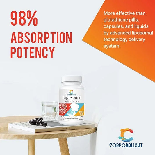 2550mg Liposomal Glutathione Softgel, Highest Absorption, 180 Softgels