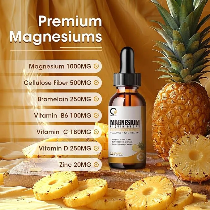 (2 Pack) ORGEUOS Magnesium Glycinate Supplement 1000mg High B6, D,