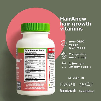 HairAnew Hair Growth Vitamins for Thicker 11 Hair 5000mcg Biotin 60 Capsules (6)