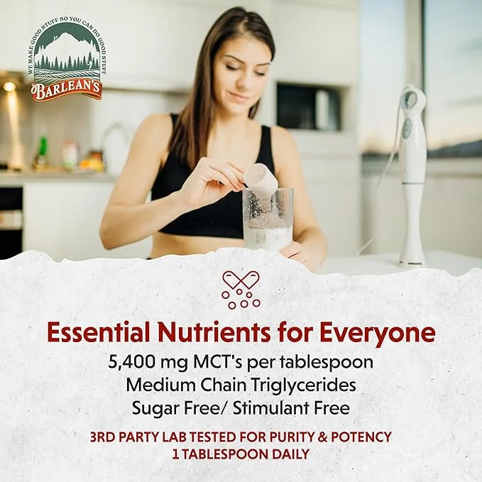 Barlean's MCT Oil Supplement, Coconut Flavored for Keto Coffee, Emulsified Creamy Liquid Syrup with 5,400mg Plant-Based MC...