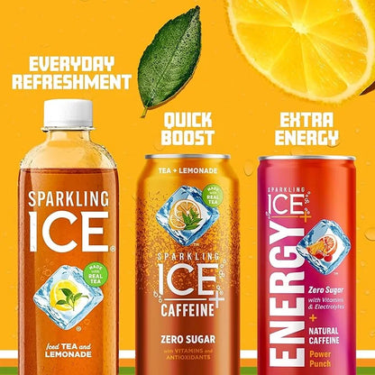 Sparkling Ice Tea + Lemonade Sparkling Water, Zero Sugar Flavored Water, with Vitamins and Antioxidants, Low Calorie Bever...