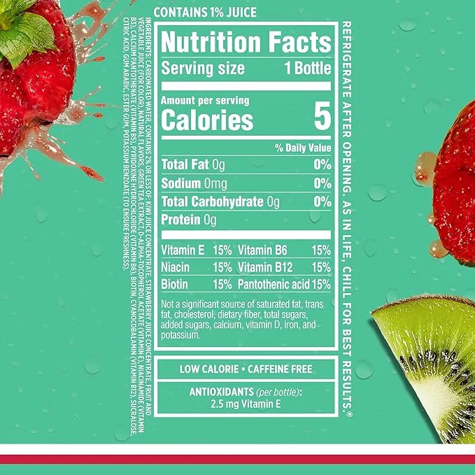 Sparkling Ice, Kiwi Strawberry Sparkling Water, Zero Sugar Flavored Water, with Antioxidants and Vitamins, Zero Sugar, 17 ...
