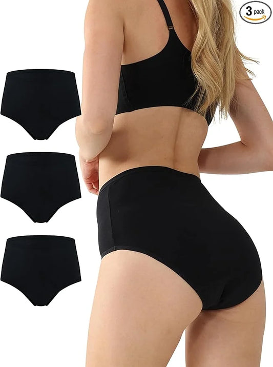 BATTEWA Leak Proof Underwear for Women 50ML(Black, Large,3-Pack) Large,3-Pack)