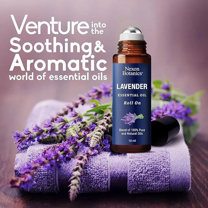 Lavender Essential Oil Roll-On 10 ml - Pure, Natural & Prediluted Oil Blend Roller for Calmness, Relaxation & Skin Care - ...