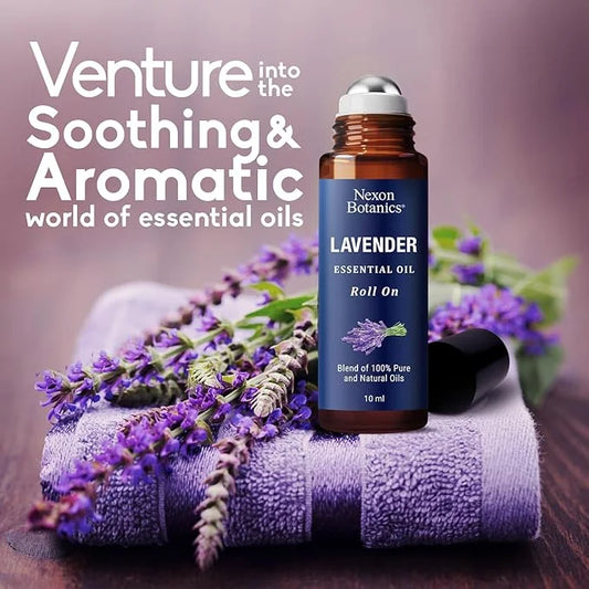 Lavender Essential Oil Roll-On 10 ml - Pure, Natural & Prediluted Oil Blend Roller for Calmness, Relaxation & Skin Care - ...