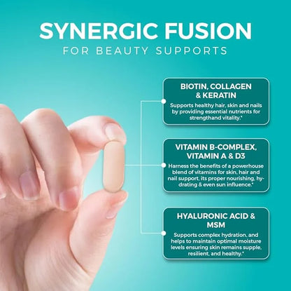 Hyaluronic Acid Supplement, Natural Skin Hydration, Advanced Joint Support and Mobility Booster, Type II Hydrolyzed Collag...