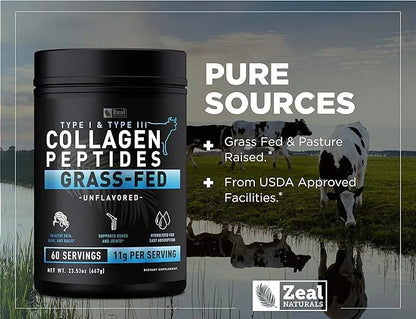 Pure Collagen Peptides Powder (11g 60 Servings)
