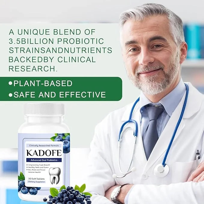 Oral Probiotics for Gums and Teeth Health & Fresh Breath, 3.5 Billion Advanced Oral Probiotics for Mouth Bad Breath, Chewa...