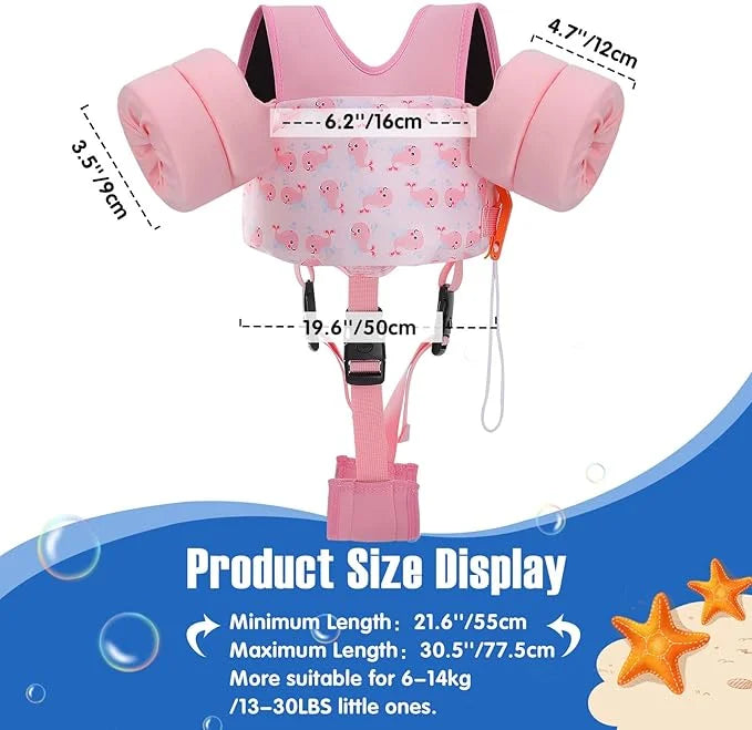 Moko Toddler Swim Vest for Kids, 20-50 lbs/22-66 lbs Clearance Swim Arm Band Cartoon Swimming Wings Pool Float Vests Sleev...