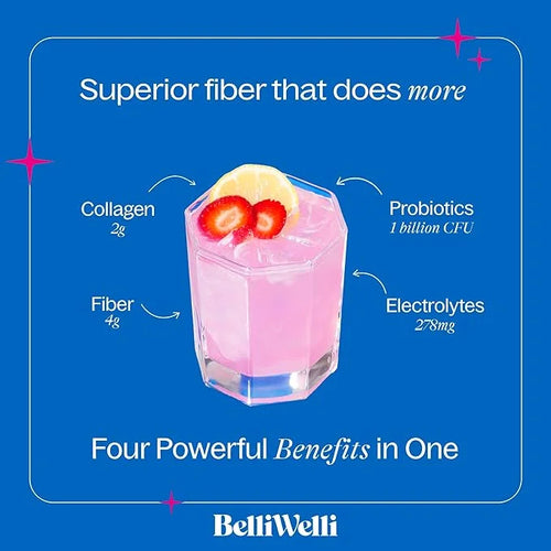 Daily Fiber Supplement Powder with Collagen, Probiotics & Electrolytes | Supports Digestive Health, Gut Balance & Debloati...