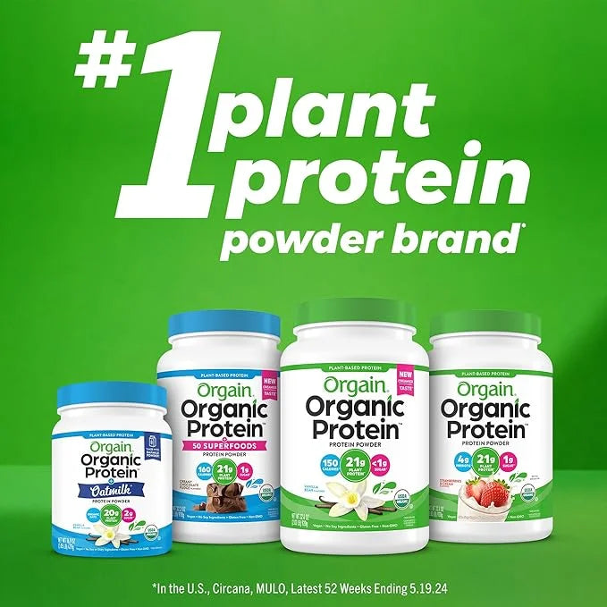 Orgain Organic Simple Vegan Protein Powder, Chocolate - 20g Plant Based Protein, Made with less Ingredients, No Artificial...