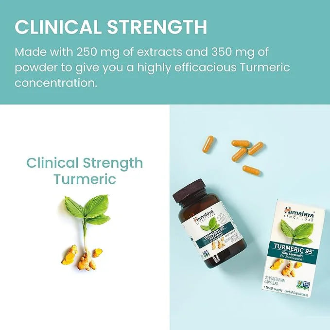 Himalaya Turmeric 95 Supplement with Curcumin/Curcuminoids, 600 mg, 60 Capsules, 60 Day