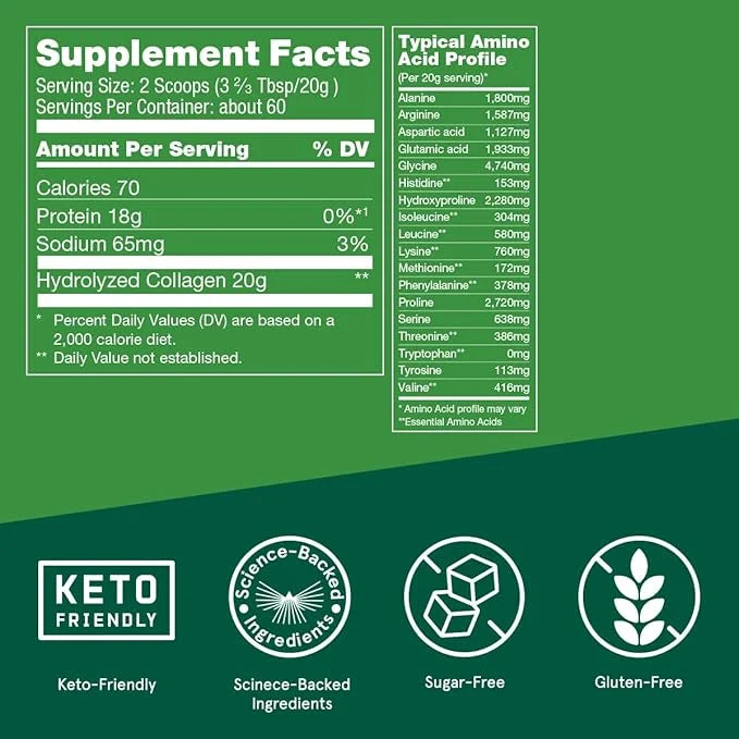 Bulletproof Unflavored Collagen Peptides Powder, 42.3