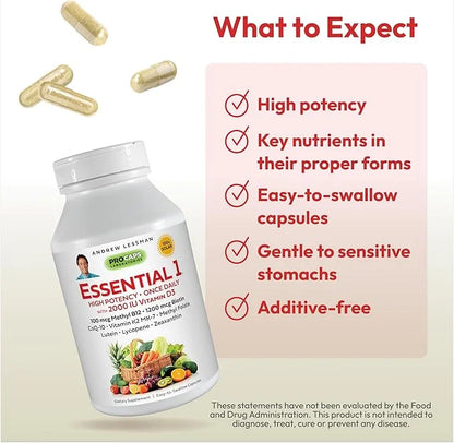 ANDREW LESSMAN Essential-1 Multivitamin 2000 IU D3 360 360 Small 100 mcg B12. CoQ10 CoQ10 Lutein