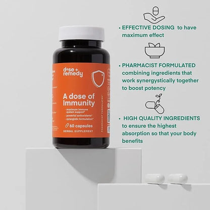 A Dose of Immunity Quercetin 500mg Quercetin 7 in 1 Immune 180 Count