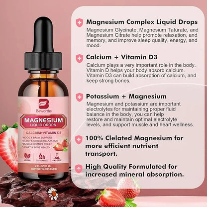 Magnesium Liquid Drop, Magnesium Glycinate Supplement