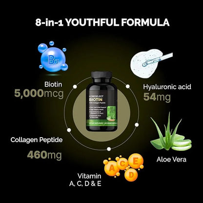 Biotin Collagen Capsules 5000mg, with B7 60 Capsules