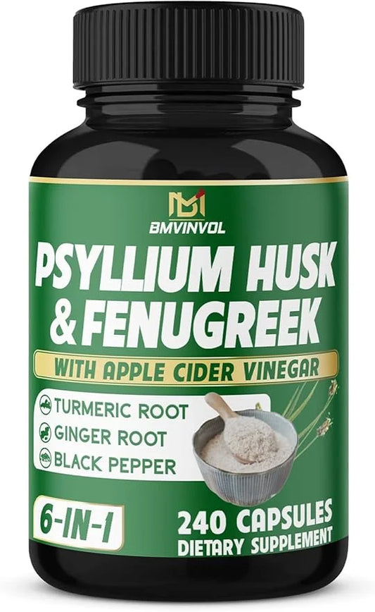 BMVINVOL Psyllium Husk Fiber Supplement 240 Capsules