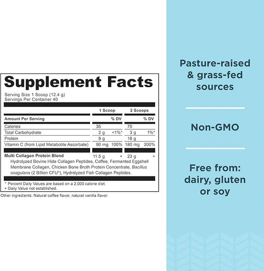 Ancient Nutrition Hydrolyzed Collagen Peptides Powder, Cold Brew Multi Collagen Protein for Women and Men, 40 Servings, Su...