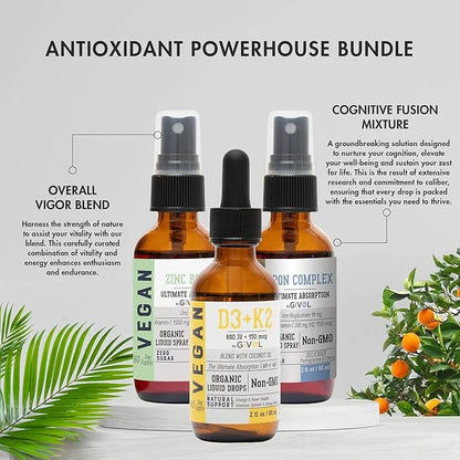 Bone Support Bundle Liquid Spray D3 & K2 - 2 Fl (360 Days