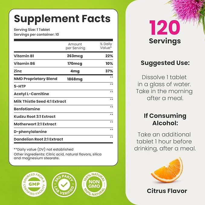 NoMoreDrinks Anti Alcohol Craving Supplement | Liver Detox & Combat Cravings | Energy Support Alcohol Replacement Drink | ...
