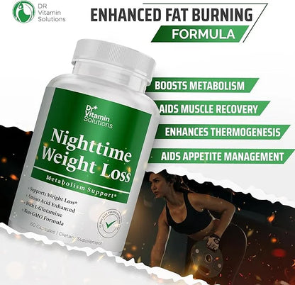 Dr Vitamin Nighttime Fat Burner Supplements - Appetite Suppressants for Weight Loss - Night-Time Fat Burner for Women and ...