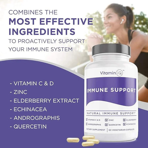 Immune Support Supplement with Vitamin C D3, Glutathione, (60ct) VitaminIQ