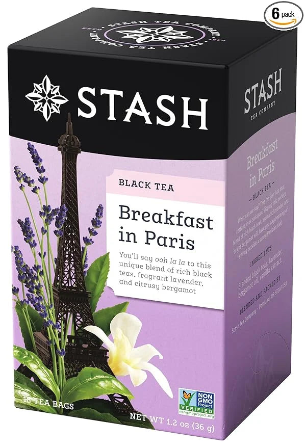 Stash Tea Breakfast In Paris Black Tea - Caffeinated, Non-GMO Project Verified Premium Tea with No Artificial Ingredients,...