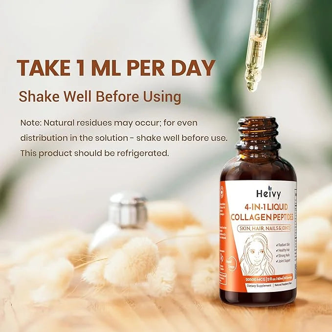 Liquid Collagen for Women, Collagen Peptides 4-in-1 for 25000 MCG 2 fl