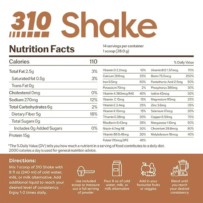 310 Nutrition - Vegan Organic Plant Powder and Meal Replacement Shake - Gluten, Dairy, and Soy Free - Keto and Paleo Frien...