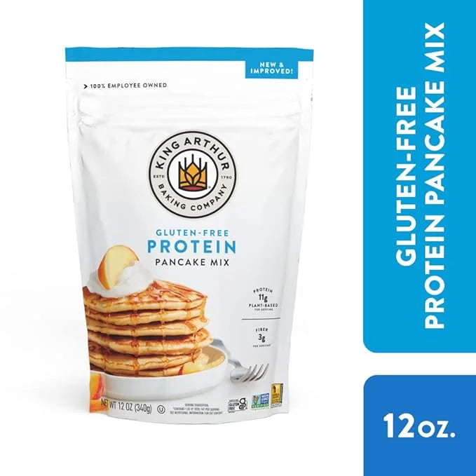 King Arthur Flour Gluten Free Protein Pancake Mix, Non-GMO Project Verified, No Sugar Added, Non-Dairy, 12 Oz - Product Image