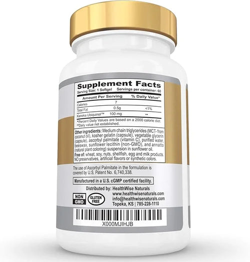 Ultimate CoQ10 UBIQUINOL 100mg - Over 4X More Effective: Maximum Absorption & Potency - Non-GMO/Soy Free - Kaneka Ubiquino...