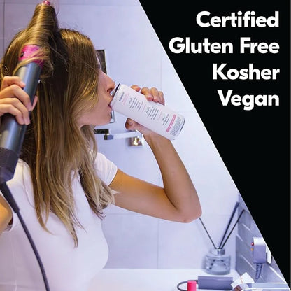 Tru Glow Seltzer, Biotin Beauty Drinks with Vitamin A, Raspberry Fruit Juice Flavored Sparkling Water, Caffeine Free, Kosh...