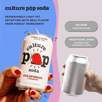 Culture Pop Soda, Jazzy & Juicy Variety Pack, Probiotic Low Sugar Soda, Sparkling Juice Alternative, Non-GMO, Kosher, Glut...