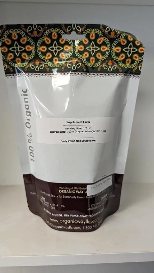 Organic Way Ashwagandha Root Cut & (1/2LBS / 8Oz.)