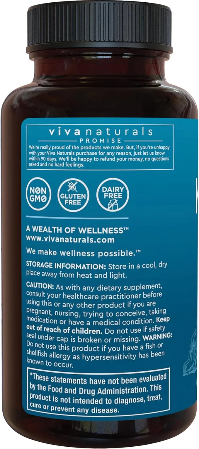 Viva Naturals Antarctic Krill Oil Omega 3 Fatty 1250 mg, 60 Count
