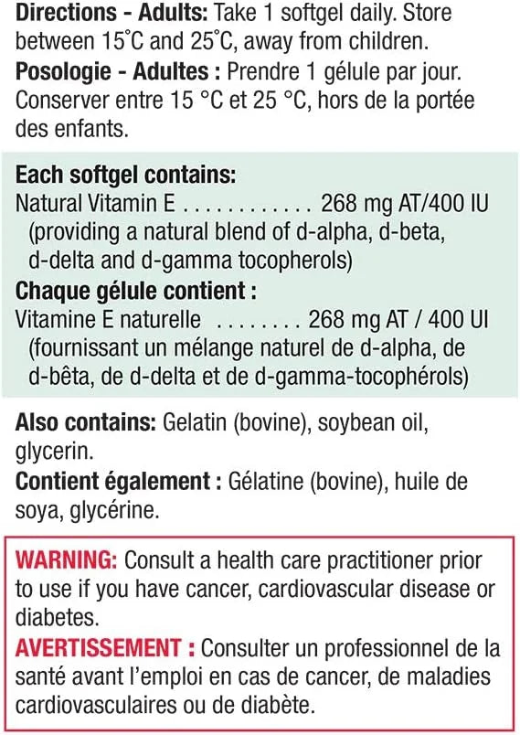 Jamieson Balanced Vitamin E Complex 400IU 120 Softgels