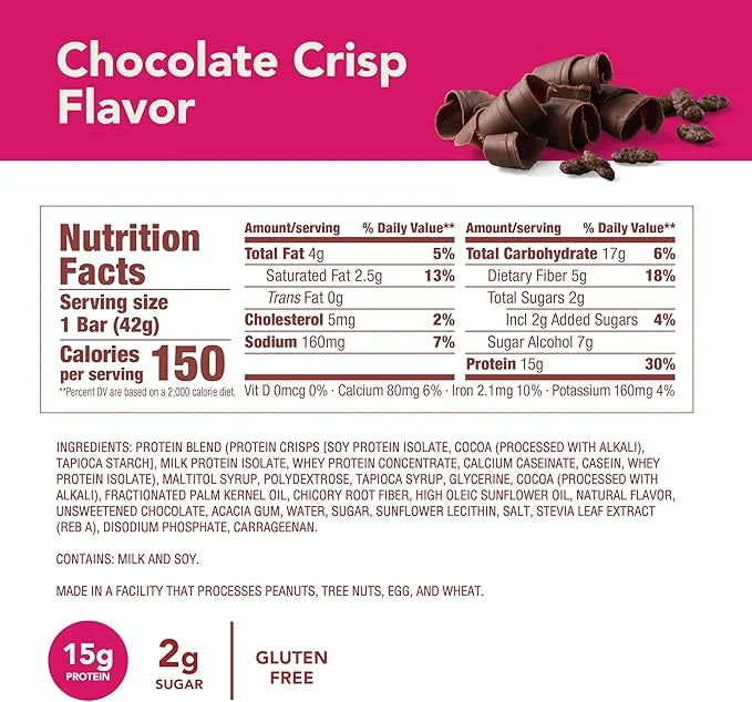 think! Protein Bars, High Protein Snacks, Gluten Free, Kosher Friendly, Chocolate Crisp, 10 Count (Packaging May Vary) - P...