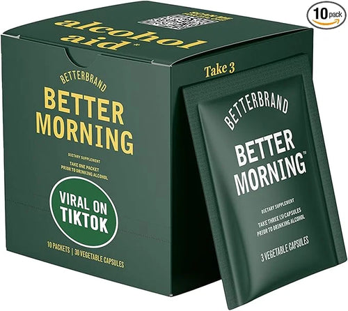 Betterbrand BetterMorning All-Natural Ingredients Including DHM | Prevents Headaches & Nausea and Supports Liver Aid | Glu...