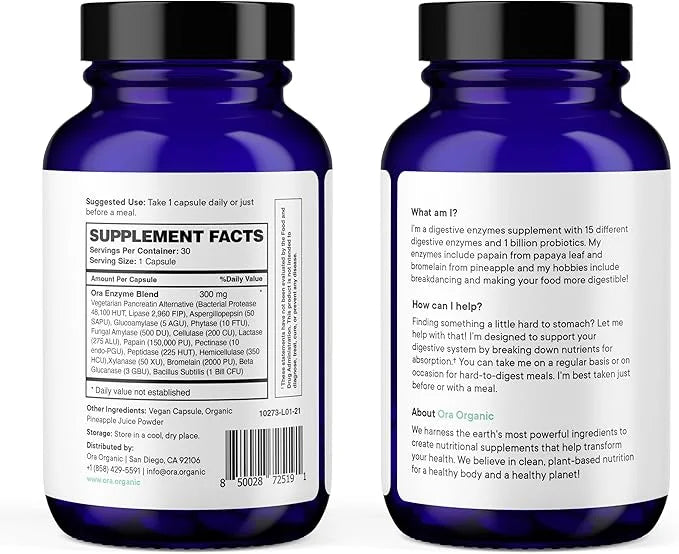 Ora Organic Multi-Enzyme Supplement 30 Easy