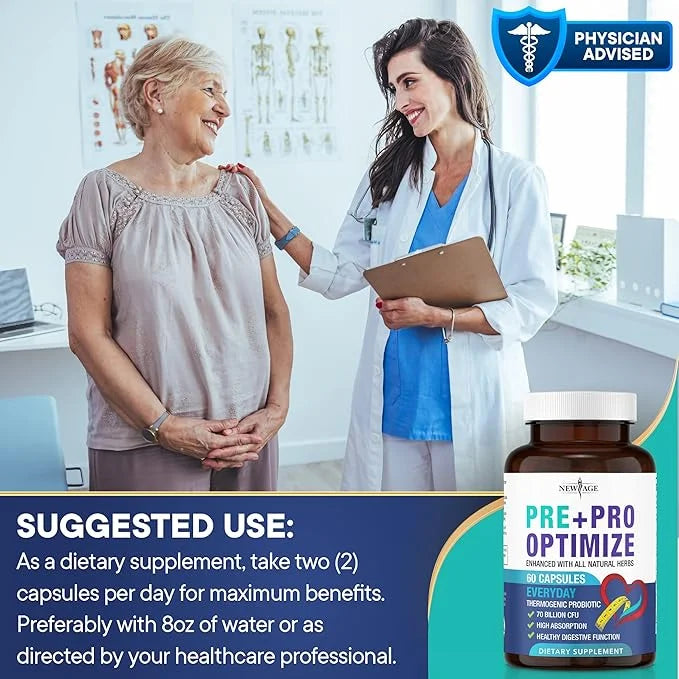 NEW AGE Pro Optimize Probiotics for Women, Menopause, Digestive Health - Relief for Bloating, Hot Flashes, Joint Support, ...