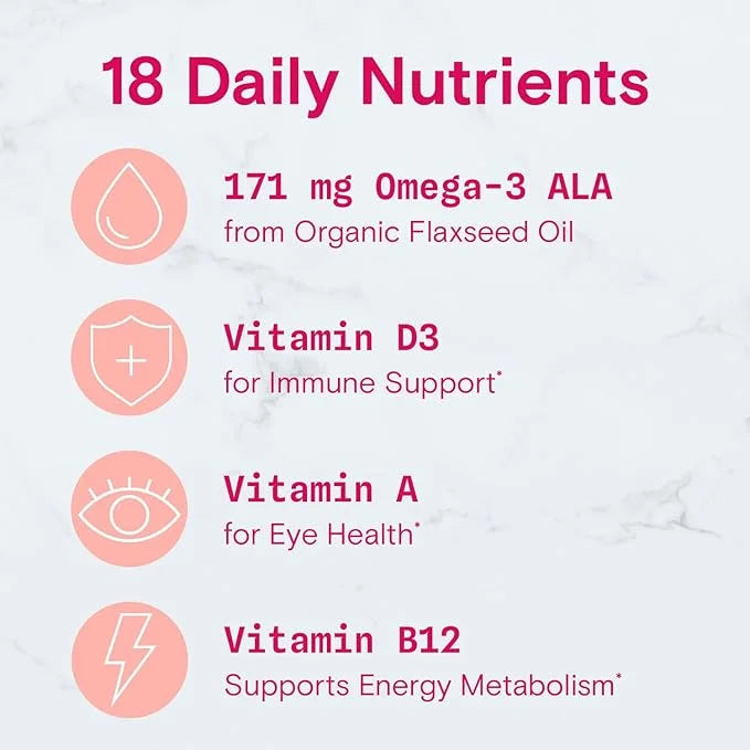 SmartyPants Organic Women's Multivitamin Gummies: Biotin, 3 (ALA), D3, C, B12, B6, B6, Vitamin 120 Count (30 Day