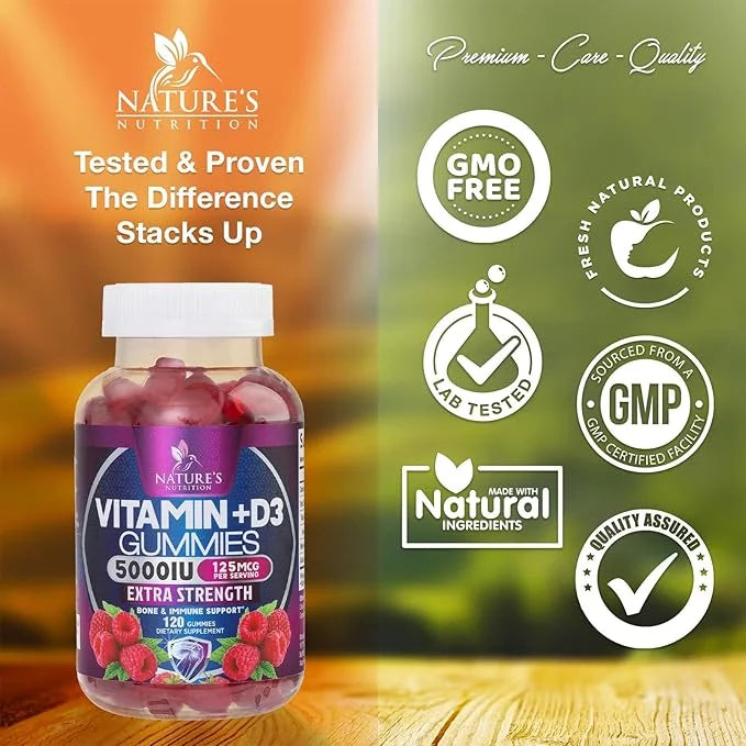 Vitamin D3 Gummies Extra Strength 5000 (125 mcg) 120 Gummies