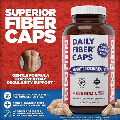Yerba Prima Daily Fiber Caps Formula 400 Capsules 2) -